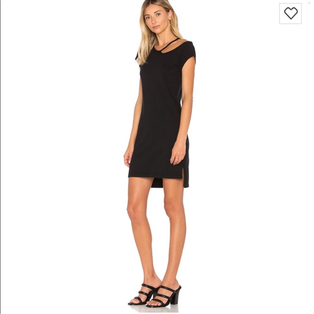 NWT‎ Pam & Gela Black Cut Out Shoulder T-Shirt Dress Sz Medium